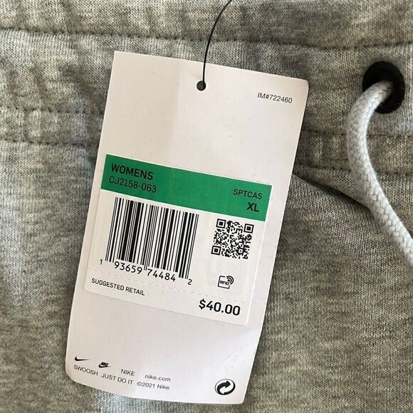 Nike NSW Essential High-Rise Standard Fit Shorts Grey Women XL(CJ2158-063) - Picture 3 of 9